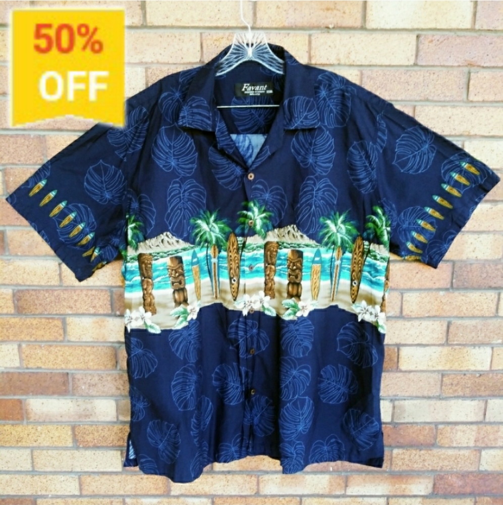 Favant Hawaiian Shirt Surf Boards Blue XXXL